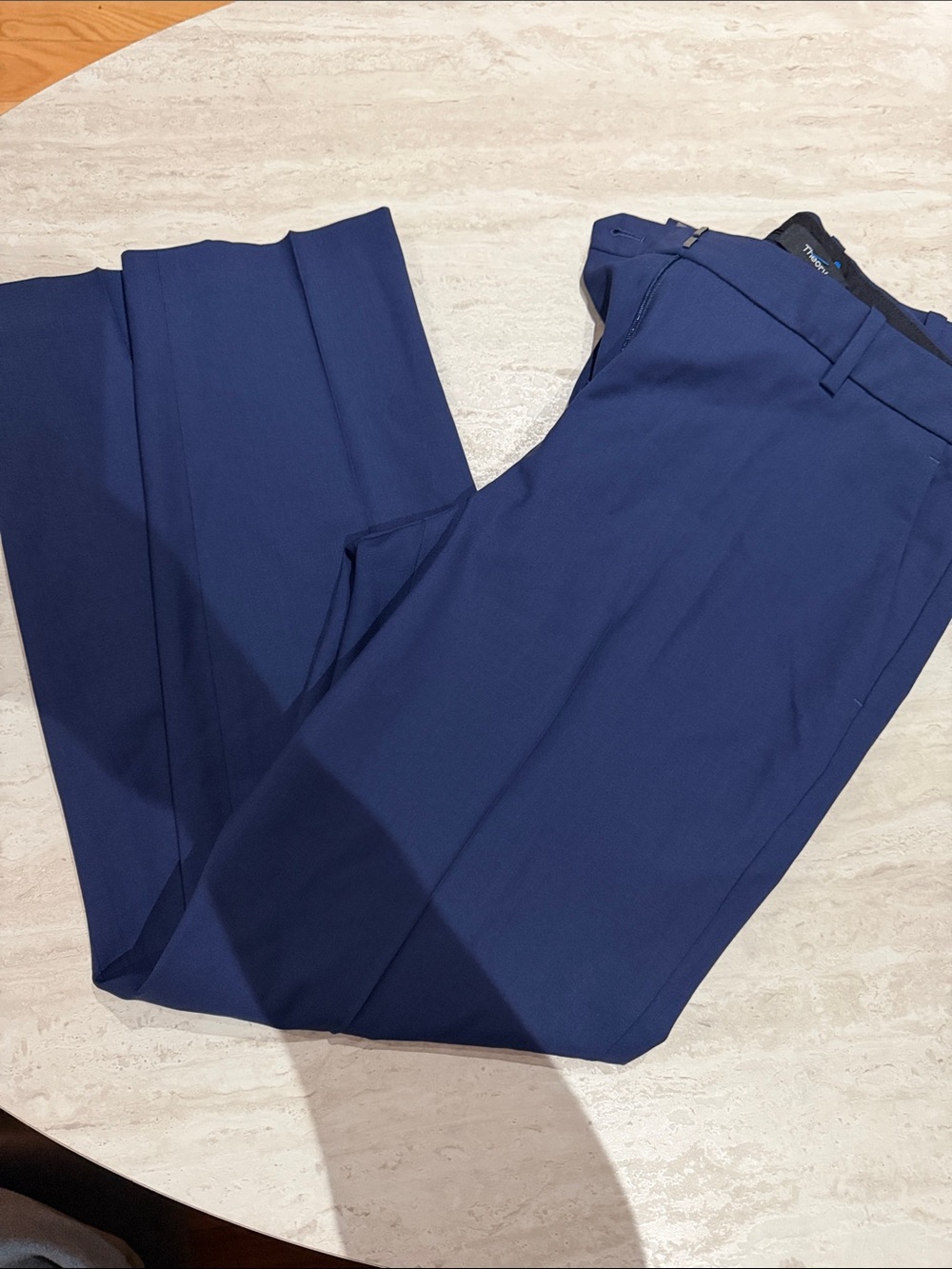 Classic Navy Dress Pants - Tailored Straight Fit